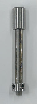 A polished metal cylindrical tool or hardware component with a flanged base, shown vertically against a plain light gray background.